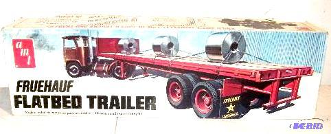 lot 108 image: AMT Fruehauf Flatbed Trailer Model Kit - Trac...