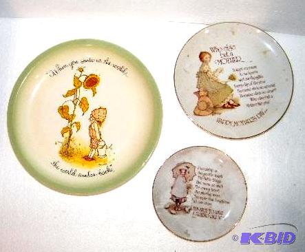 lot 11 image: 3 Hand Painted Collectible Plates - 1 is 10.5...