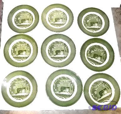 lot 13 image: Lot of 9 Plates - 10" in diameter - &quo...