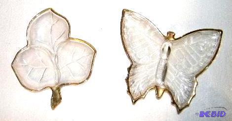 lot 19 image: Mid Century Jeanette Glass Butterfly NutCand...