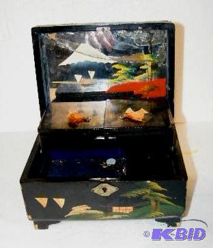 lot 31 image: Old Hand Made Jewelry Box - by Emson - Plays ...
