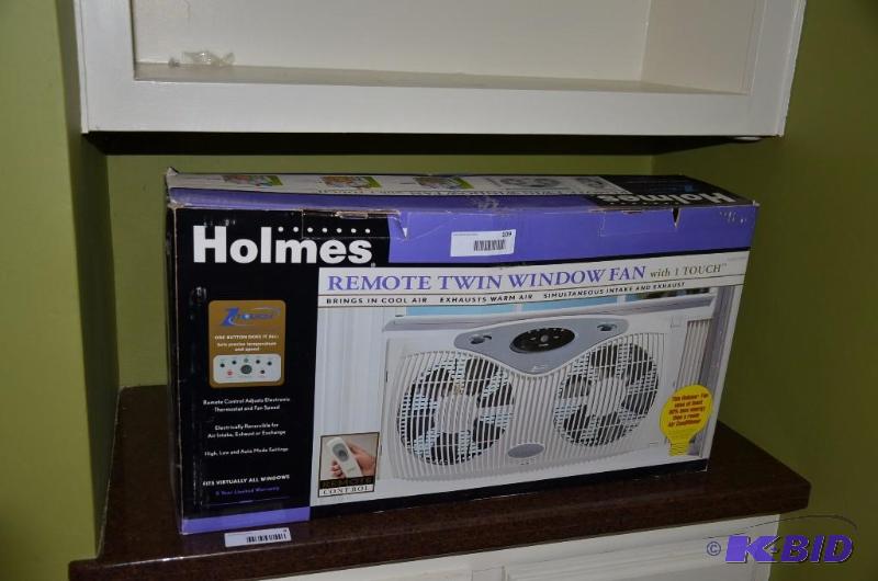 lot 109 image: Holmes Remote Twin Window Fan...