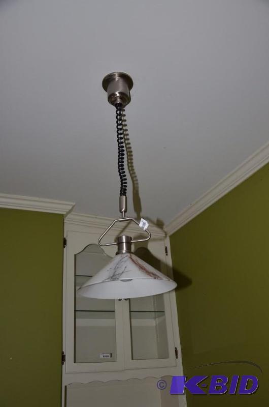 lot 11 image: Pull down light with glass globe 12" dia...