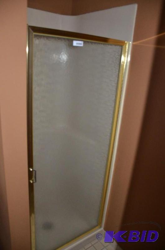 lot 55 image: 30" Glass Shower Door and shower insert....