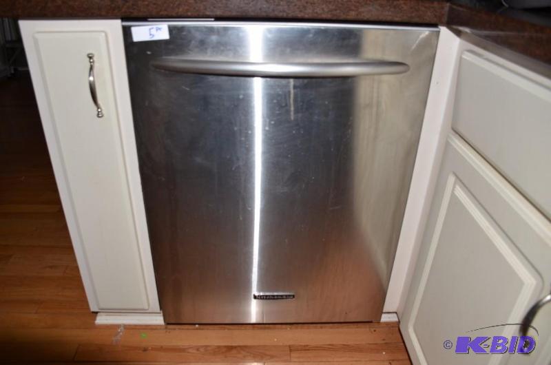 lot 5A image: Kitchen Aid Stainless Steel Dishwasher. Model...