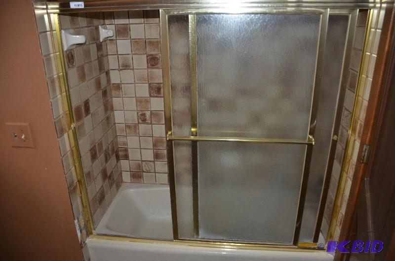 lot 73 image: Cast Iron TubShower. 60" Tub, 58&quotS...