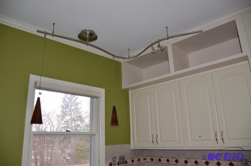 lot 9 image: 2 hanging lights with 10" glass globes...
