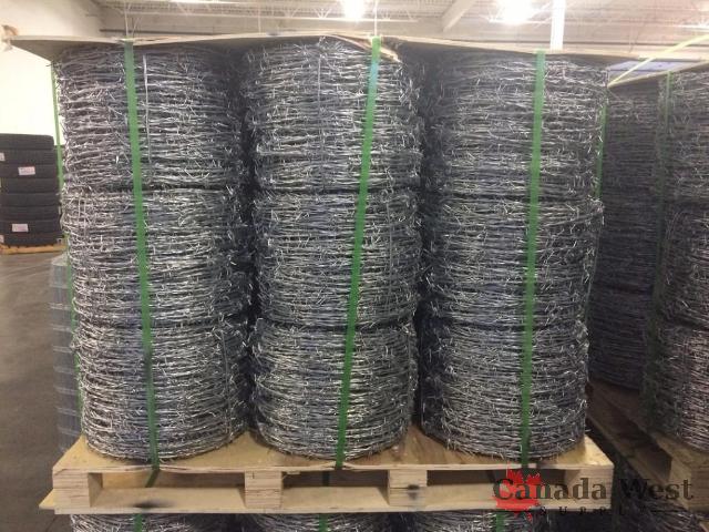 NEW PALLET LOT OF 35,000 FT BARBED WIRE FENCING 12.5 GAUGE