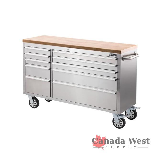 NEW 55 STAINLESS STEEL 10 DRAWER ROLLER TOOL BENCH