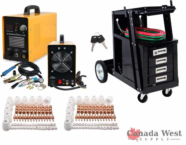 NEW 110V  220V PLASMA CUTTER KIT WITH HELMET AND CONSUMABLES 