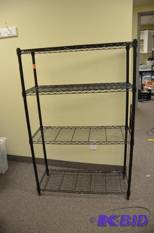 lot 100 image: Black metal storage shelve 14x36x54...
