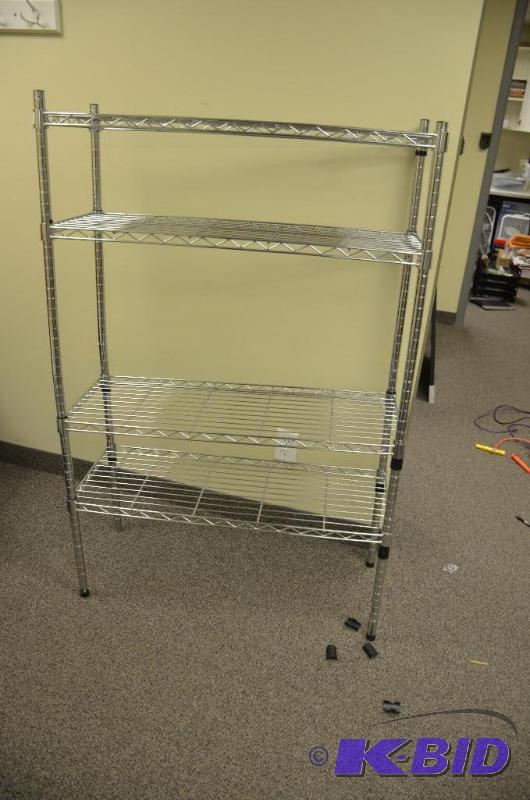 lot 105 image: Metal storage shelves HDX NSF 14x36x54...