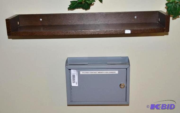lot 126 image: Lock Box and wall shelf. ...