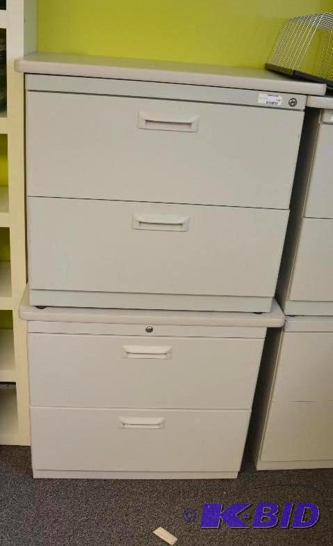lot 133 image: 2 Lockable 2 drawer file cabinet 33" X 2...