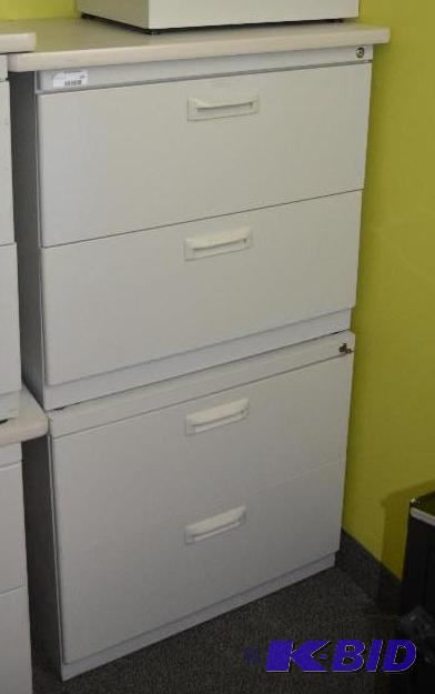 lot 134 image: 2 Lockable 2 drawer file cabinet 33" X 2...