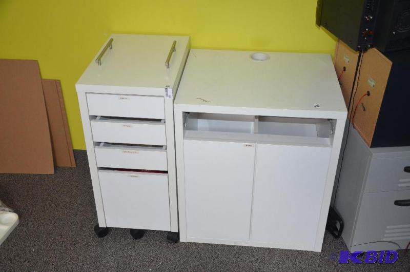 lot 135 image: Possibly IKEA white Rolling storage cabinet 1...