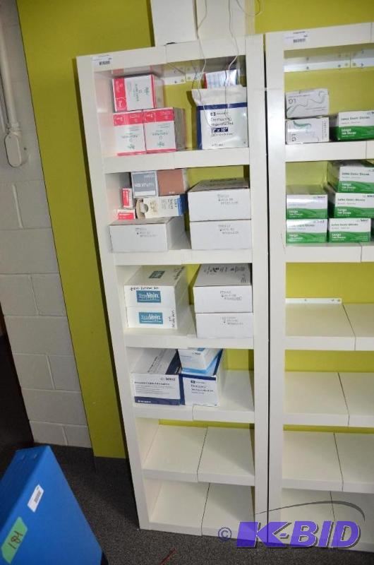 lot 141 image: White storage shelves attached to wall may be...
