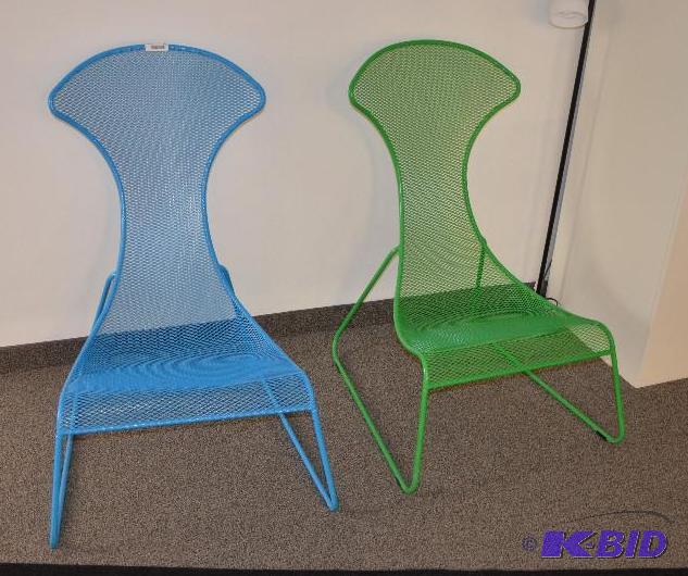 lot 20 image: Two Ikea Stackable Metal chairs...
