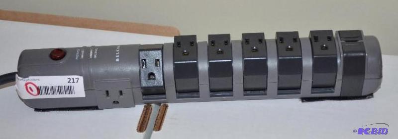 lot 217 image: Belkin surge protector with rotary outlets mo...