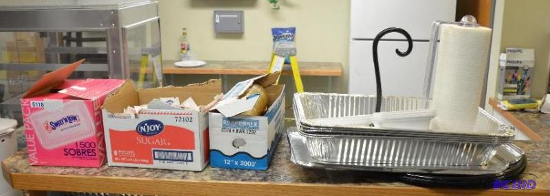 lot 248 image: Group of kitchen supplies- including sugars, ...