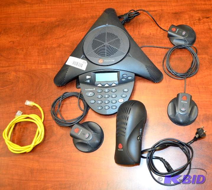 lot 274 image: Polycom sound station 2 with 3 extended micro...
