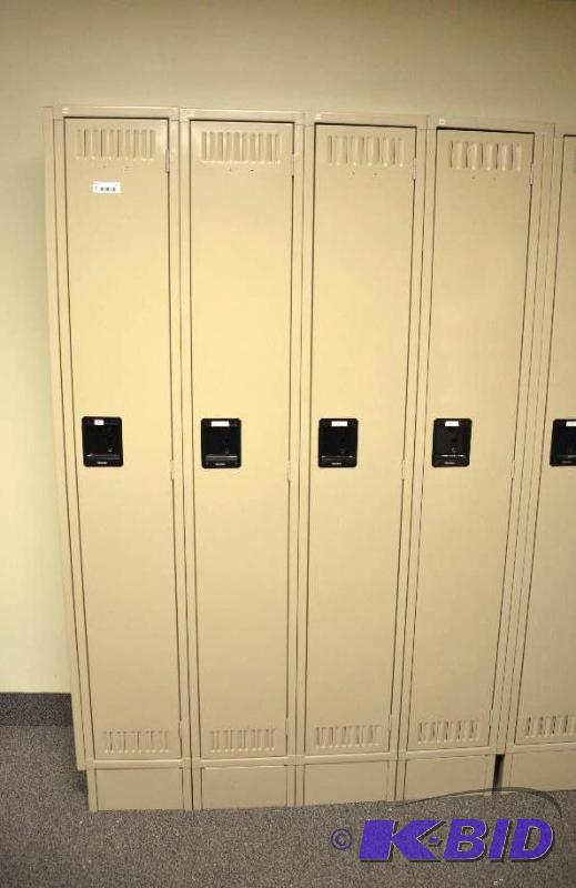 lot 93 image: First four tan lockers. &nbspEach one has a ...
