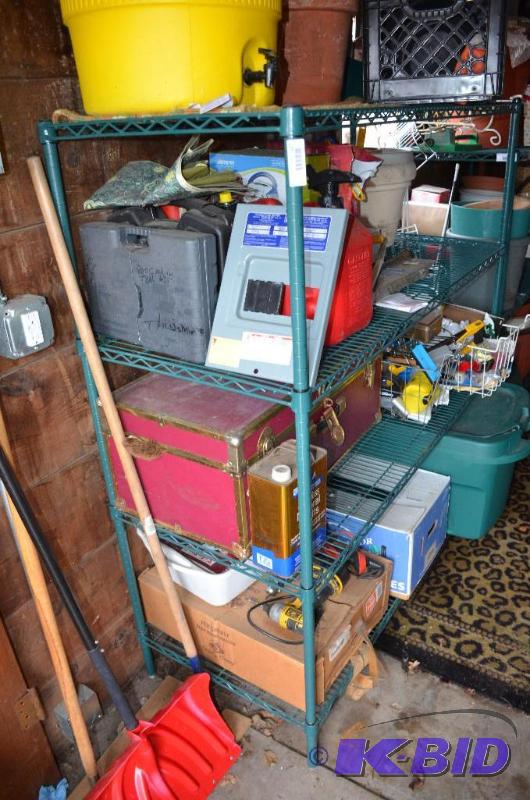 Green metal storage shelving 54x24x63&quot, ...