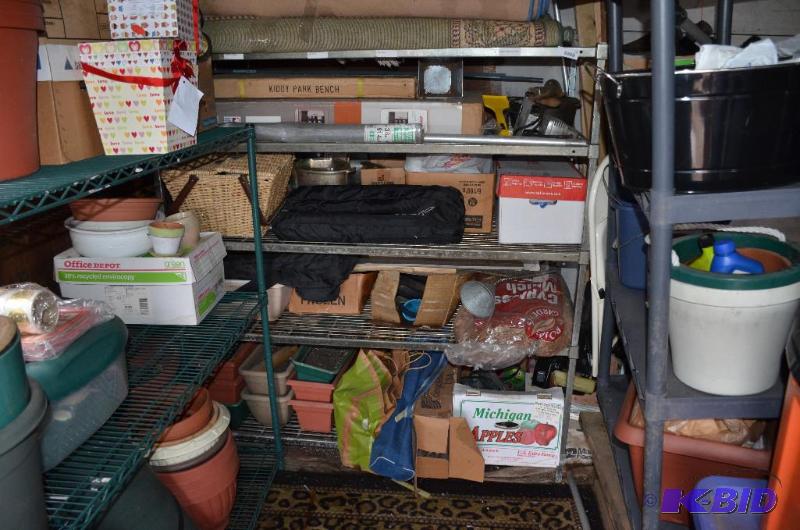 Metal storage shelf 24x64x60&quot. Contents ...