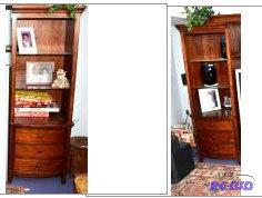 Two book shelves with top piece &amp middle ...