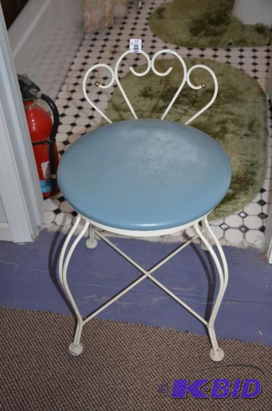 One metal parlor stool 18x14...