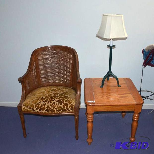 Wood Table, chair &amp lamp oak table 22x24x...