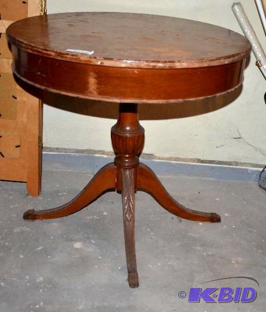 Antique table with drawer 24&quot diameter, ...