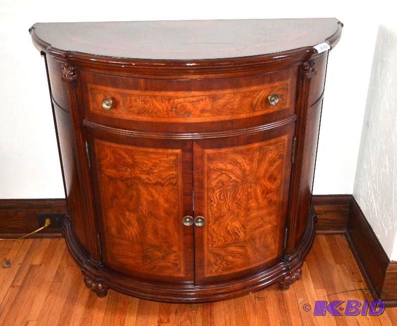 Wood antique looking curved wood cabinet 36x...