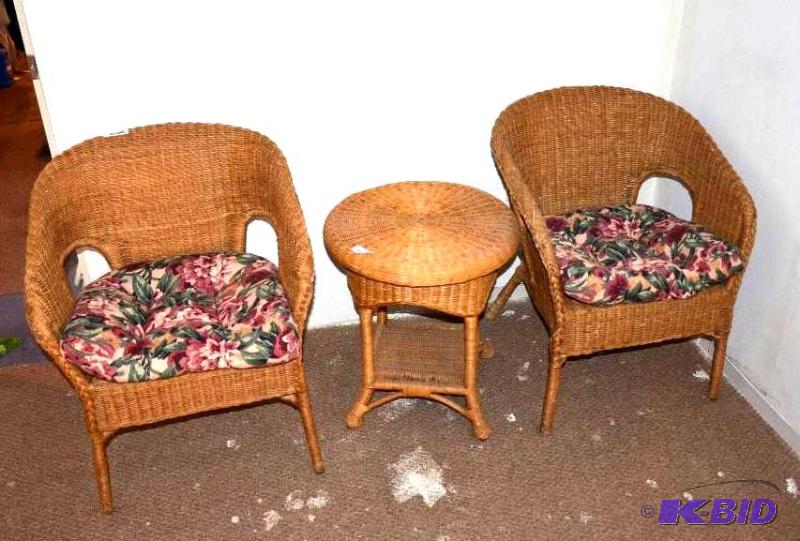 2 wicker chairs. Table is not included, it is...