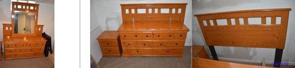 Bed headboard 61x48&quot, dresser 58x16x30&q...