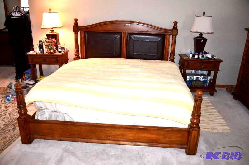 King size Bed frame 84x88. The mattress &amp...
