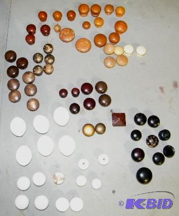 Lot of Wooden Knobs - White, black, cherry, r...