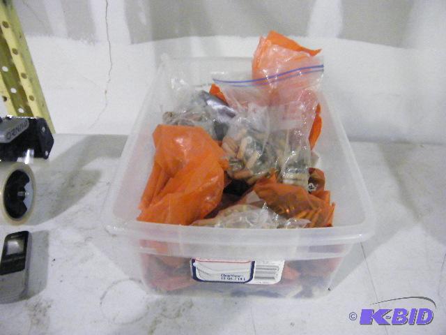Large Plastic Bin of Miscellaneous Hardware -...