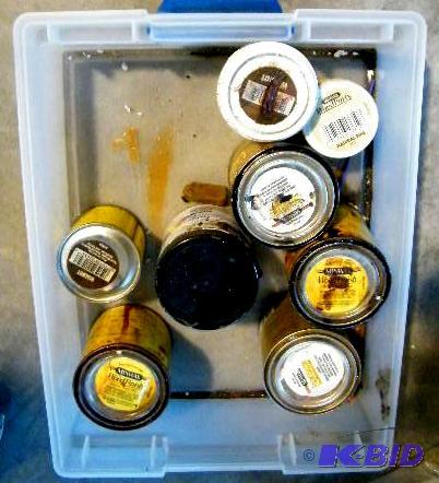 Lot of Wood Stain - Comes with plastic bin...