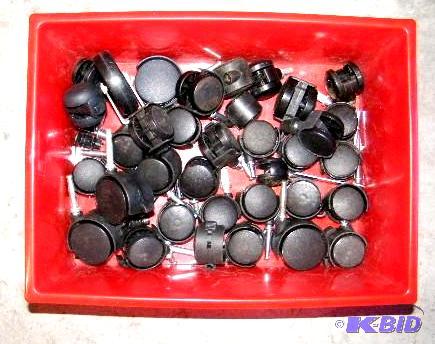 Lot of Caster Wheels - Comes with plastic bin...