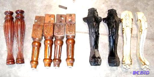 Lot of Wooden ChairTable Legs - Set of 4 mat...