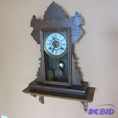 Antique Gingerbread Clock & Shelf