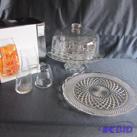 Fancy Cake Stand, Beverage Glasses
