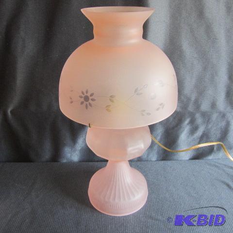 Frosted Pink Glass Lamp