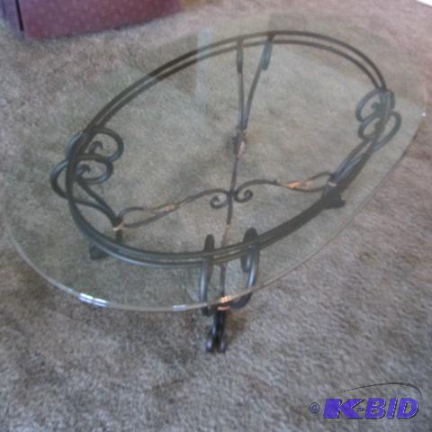 Oval Glass Top Coffee Table