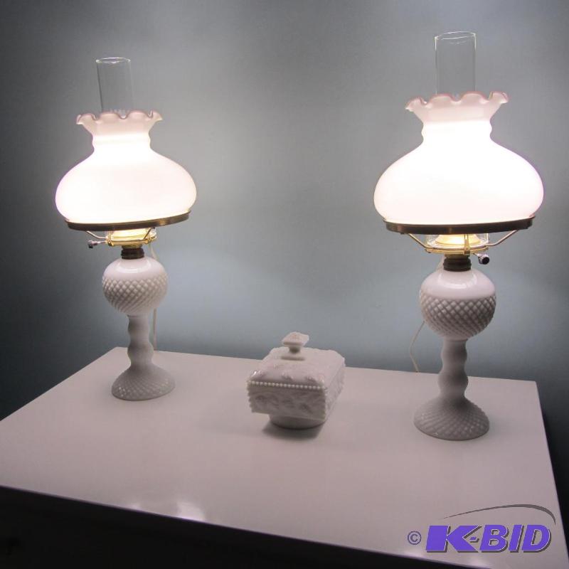 Vintage Milk Glass Lamps & Candy