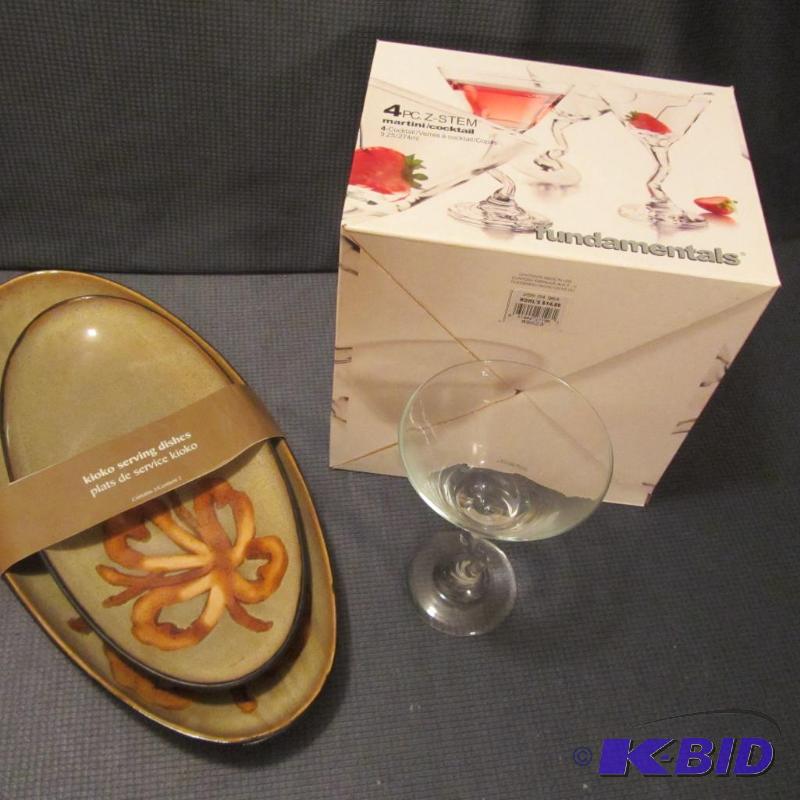 Ceramic Trays, Martini Glasses