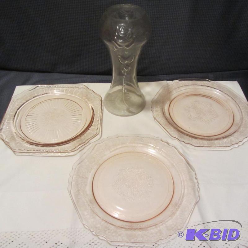 Pink Depression, Embossed Vase