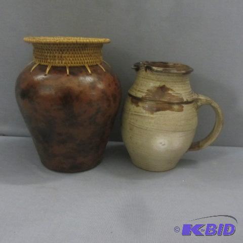 Ceramic & Rattan Vase