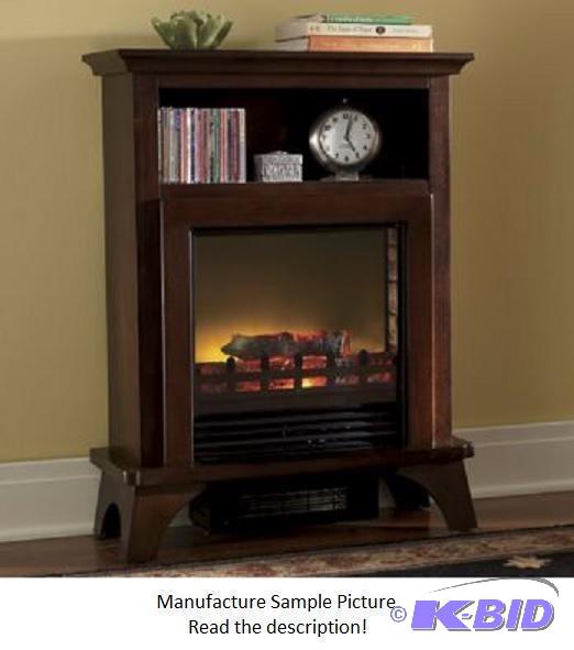 lot 18 image: Space Saver Electric Fireplace - Cherry finis...